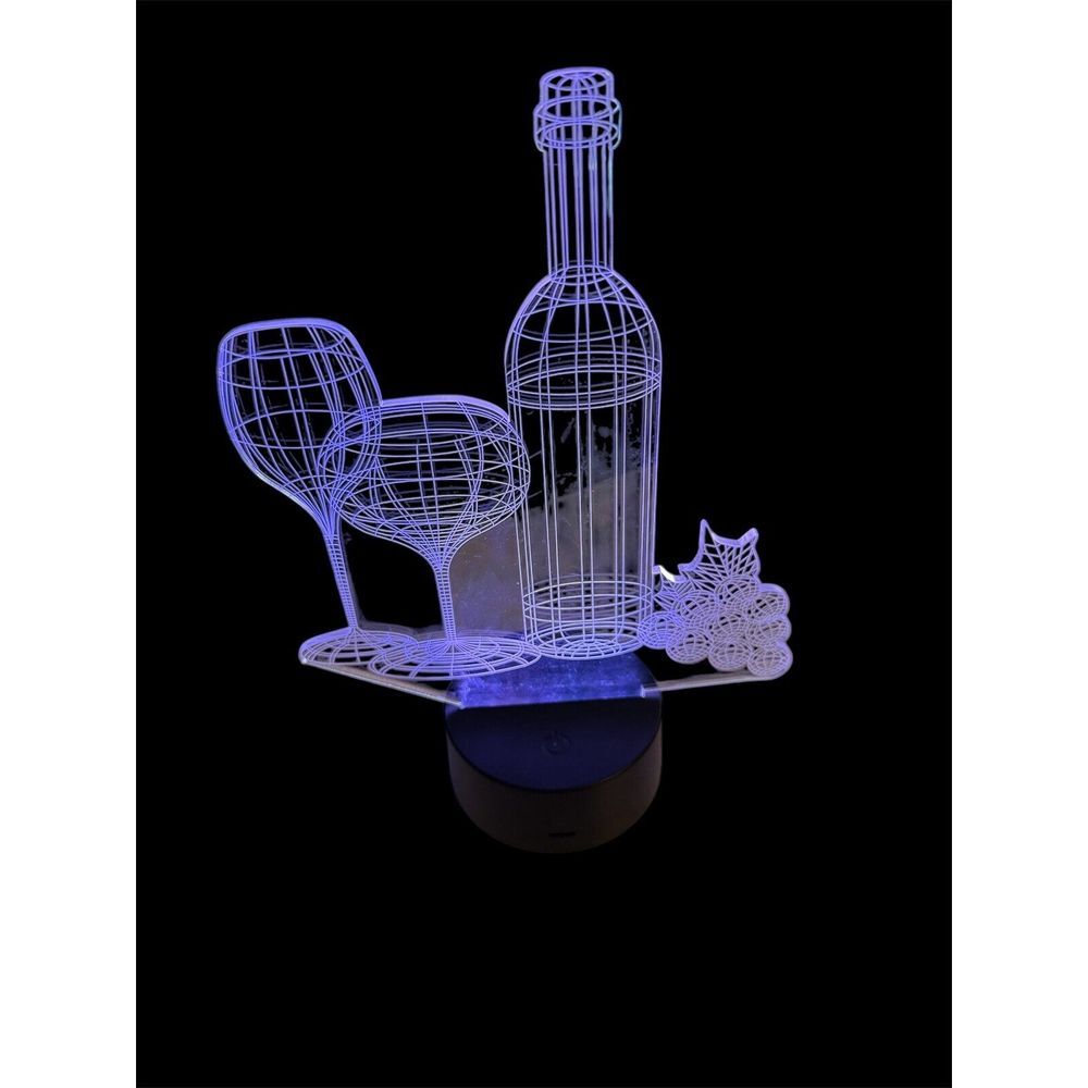 Lampeez 3D Lamp Wine Glasses Grapes LED Lighted Display - LZ1098A WINE